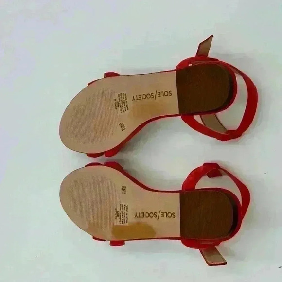 Like New Dark Orange Suede, Strappy, Adjustable Sandals, 6.5, Sole Society - Picture 4 of 8
